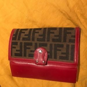 Red leather Fendi Wallet